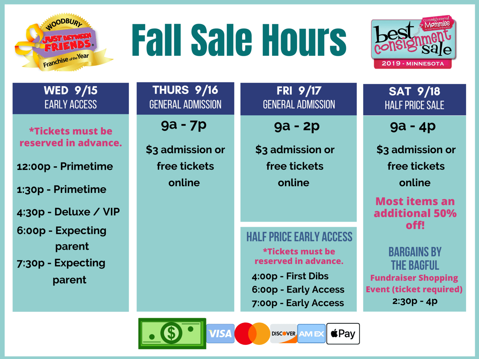 SALE SCHEDULE Woodbury